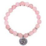 Armband Mala aus Rosenquarz mit OHM