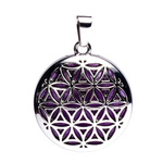 Flower of life pendant with amethyst