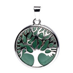 Tree of life pendant with green aventurine