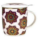 Infuser Mug with Red Mandala