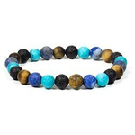 Bracelet with Turquoise, Tiger Eye, Lapis Lazuli and Lava Rock.