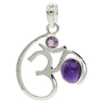 Blume des Lebens Anhänger 925 Silber mit Amethyst