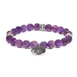 Mala Bracelet Amethyst Stone with Buddha