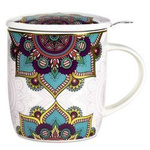 Infuser Mug with Turquoise Mandala