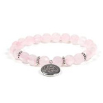 Mala Bracelet Rose Quartz Stone with Lotus