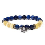 Bracelet with Lapis Lazuli and Rutilated Quartz with Ganesha