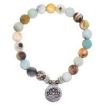 Bracelet Mala of Amazonite with Lotus