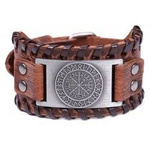 Braun Lederarmband - Antike Silber