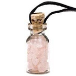 Glass Bottle with Rose Quartz