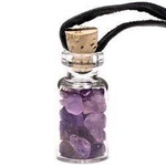 Glass Bottle with Amethyst