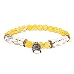 Armband aus Citrin und Bergkristall mit Buddha