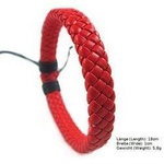 Rot, Geflochtenes Lederarmband