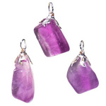 Gemstone pendant purple fluorite