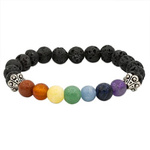 Chakra Armband mit Lavastein