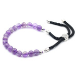 925 Versilbert Edelstein Schnurarmband - Amethyst